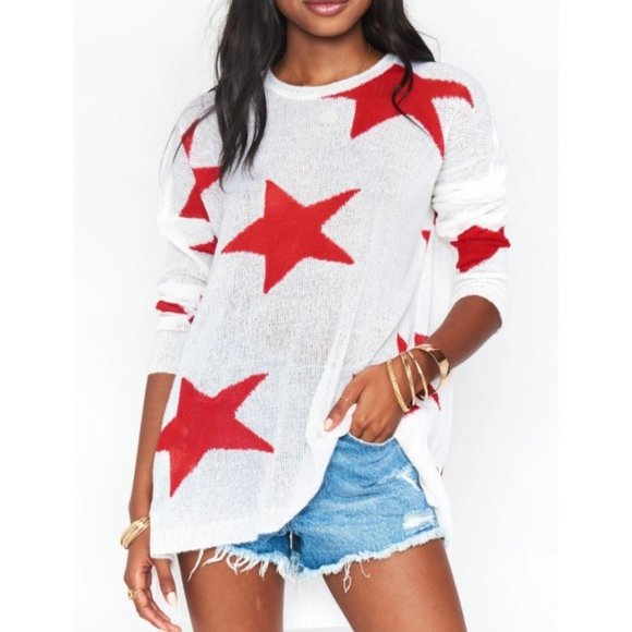 Show Me Your MuMu Sweaters - Show Me Your Mumu Bronson Sweater Star Tossed Knit